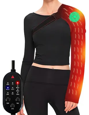 Produktbild von Schulter Massagegerät mit Wärme – 3 Vibrations- und Heizstufen, Timer – Verstellbar, 2 m Kabel – Heizkissen und Massagepad für Schulter, Arm und Ellenbogen