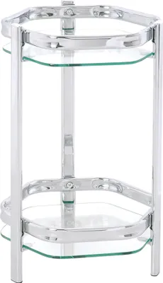 Produktbild von HAKU Blumenständer Beistelltisch chrom - Glas, Metall, B/H/T: 28x45x28 cm