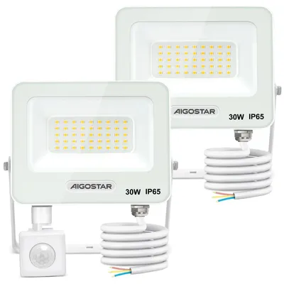 LED-Außenstrahler 2er-Set, 30 W, 2750 lm, IP65, 4000 K