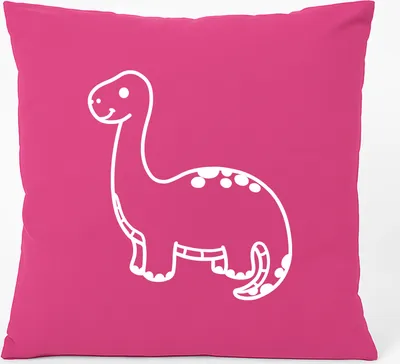 Produktbild von Huuraa Kissen Brontosaurus Dinosaurier 40x40cm mit Füllung Fuchsia Baumwolle Dekokissen Geschenkidee