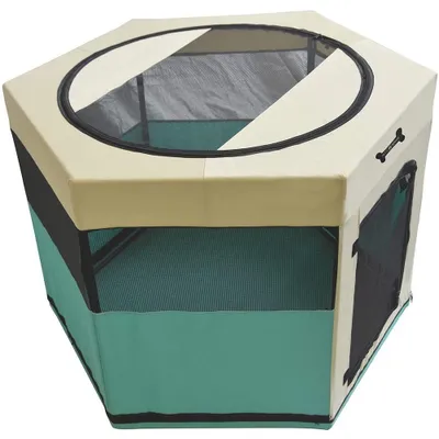 Obrázek produktu pro Ohrádka pro štěňata 90x90x61cm tyrkysová volný výběh výběh pro psy box pro zvířata