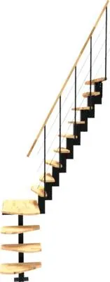 Obrázok produktu pre Schody priame Quatro Turn buk čierny, 13 stupňov, šírka 65 cm
