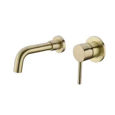 Produktbild von Wandmontierte Armatur, Einhebel, 360-Grad schwenkbarer Auslauf, 150 MM gebürstetes Gold