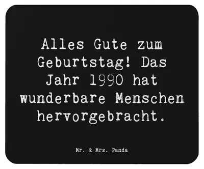 Produktbild von Mr. & Mrs. Panda Mouse Pad Spruch 1990 Geburtstag - Schwarz - Geschenk, Happy Birthday, Glückwunsch, 1990er Geburtstagsgeschenk, Alter, pc mousepad, mauspad laptop