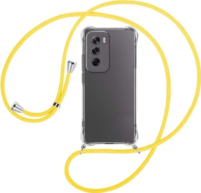 Produktbild von Handykette Backcover-Schutzhülle mit Band (Metall silberfarben) für OPPO Reno 12 5G - gelb