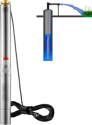 Produktbild von Tiefbrunnenpumpe Edelstahl - 2200W Wasserpumpe - 9,8 m³/h Fördermenge - bis 144m Förderhöhe - für Brunnen und Bewässerung