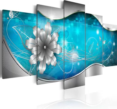 Immagine prodotto di Quadri su tela 200x100 cm 020101- 206 quadro su tela non tessuta 5 pezzi stampa d'arte moderna arte murale XXL decorazione murale design quadro murale ABSTRAKT BLUMEN