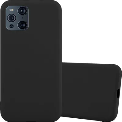 Two black phone cases are shown against a white background. One case is upright and shows the camera cutout, while the other is lying down.