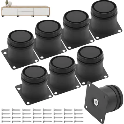 Obrázok produktu pre 8 kusov nastaviteľných nožičiek na nábytok, priemer 50 mm, s 32 skrutkami, s možnosťou nastavenia výšky