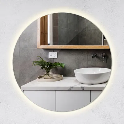 Obrázek produktu pro Zrcadlo s osvětlením - Koupelnové zrcadlo s LED diodami - Nástěnné zrcadlo - Kulaté Ø100 cm - Barevná teplota neutrální bílá 4000K