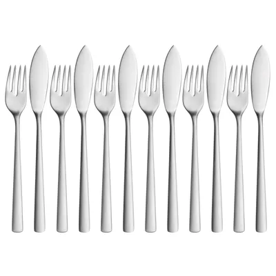 Produktbild von WMF Fischbesteck 12-teilig Corvo Fischgabel Fischmesser Cromargan protect mattiert