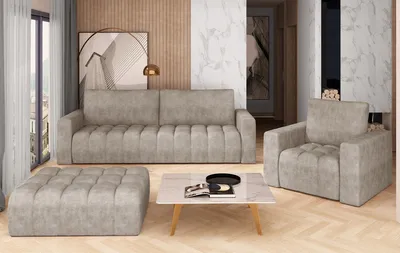 Produktbild von nabbi Klappsofagarnitur mit Stauraum Losta 3+1+1 - beige