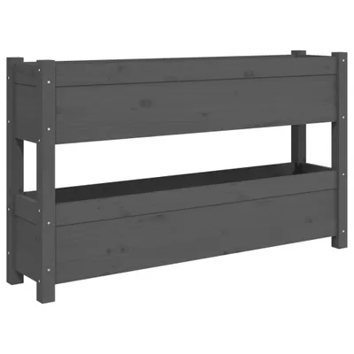 Zdjęcie produktu dla vidaXL Sadzarka szara 112x25x66 cm lite drewno sosnowe