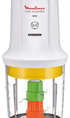 Produktbild von Moulinex Multi Moulinette 6-in-1, 0,5 l, 0,3 kg, Weiß, Kunststoff, 500 W, 135 mm