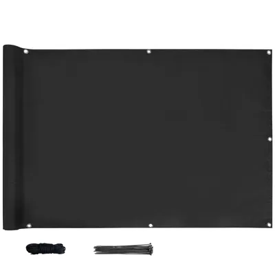 Produktbild von CCLIFE Balkon Sichtschutz Wetterfest Blickdicht 75x300cm Schwarz