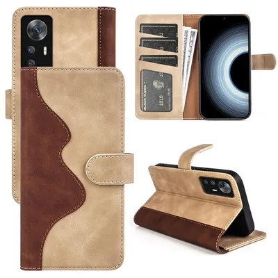 Image de Étui de protection en simili cuir marron pour Xiaomi 12T / 12T Pro