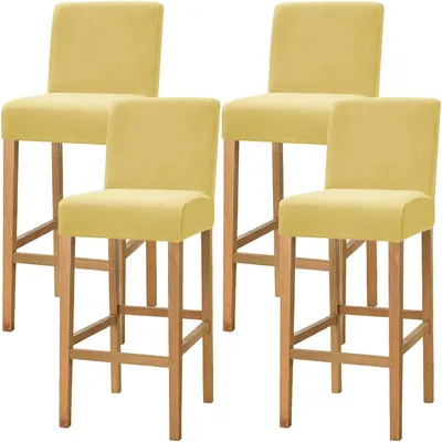 Productafbeelding van Elzusha - Stretchbare Stoelhoezen voor Barstoelen, Set van 4