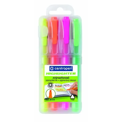 Obrázok produktu pre Zvýrazňovač Centropen 8722, súprava 4 farieb