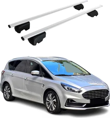 Image de Barres de toit Transversales pour Ford S-Max 2015-2023 ABE Gris 2x