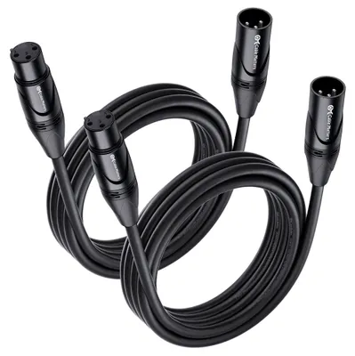 Obrázek produktu pro 2 kusy kvalitních XLR mikrofonních kabelů, délka 15 stop, vyrobené z mědi bez obsahu kyslíku