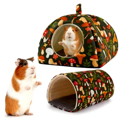Produktbild von Meerschweinchen Haus- und Tunnelset, Kuschelhaus, Spielzeug und Zubehör für Kaninchen, Meerschweinchen, Frettchen, Hamster und andere Kleintiere