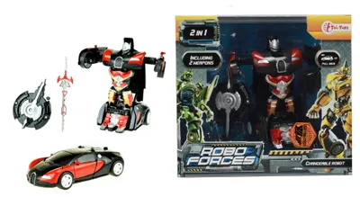 Produktbild von Toi-Toys - ROBOFORCES - Verwandlungsroboter Superauto Roboter Robot Auto Car changebale Pull back