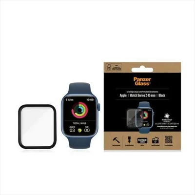 Zdjęcie produktu dla PanzerGlass ® Apple Watch Series 9 | 8 | 7 | 45mm | Screen Protector Glass, Apple, Apple - Watch Series 7 45mm, Apple - Watch Series 8 45mm, Aplikacja na sucho, Odporny na zadrapania, Odporny na wstrząsy, Wodoodporny, Przeciwbakteryjny, Przezroczysty, 1 szt.
