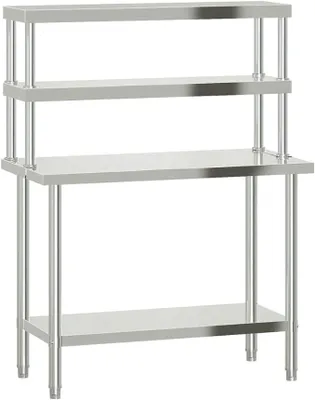 Produktbild von Küchen-Arbeitstisch mit Aufsatzboard 110x55x150 cm Edelstahl