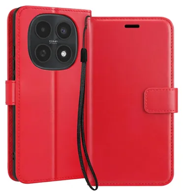 Obrázek produktu pro Mayaxess, pouzdro na peněženku s poutkem a stojánkem pro Redmi Note 15 5G / 4G, červené