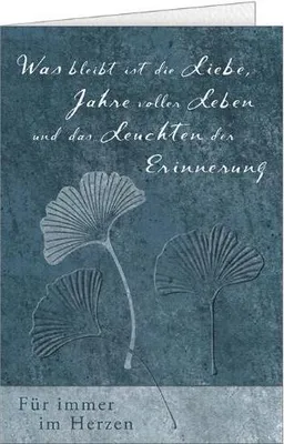 Produktbild von Trauer Beileidskarte Kondolenzkarte mit Umschlag - Für immer im Herzen