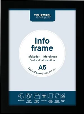 Produktbild von Europel Info-Rahmen / Selbstklebend Set 2 Stück A5 schwarz