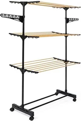Obrázek produktu pro Sušák z nerezové oceli, černý, skládací, 145 cm