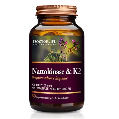 Produktbild von Nattokinase & K2 Mk-7 Kapseln - Für eine gesunde Zirkulation, 60 Stück