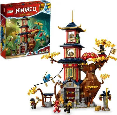Produktbild von LEGO 71795 NINJAGO Tempel der Drachenpower Set, Spielzeug mit 6 Minifiguren einschließlich Kai, Nya und Cole aus der TV-Serie Dragons Rising 2023, Geschenk für Kinder zum Geburtstag