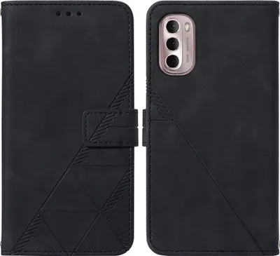 Produktbild von Moto G Stylus 4G 2022 Hülle, Schlank Prägung Flip Leder Kartenfächer Schutzhülle mit Ständer für Motorola Moto G Stylus 4G 2022 Schwarz
