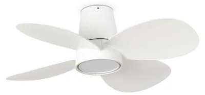 Image de Ventilateur de plafond à basse consommation avec éclairage LED et télécommande Klover 80 cm