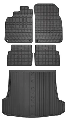 Produktbild von Gummimatten + Kofferraumwanne für Saab 9-3 II Y3SF 2002-2011 (Kombi, Standard-Kofferraum) – Schwarz, passgenau – Wielganizator SolidPRO