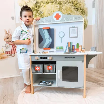 Zdjęcie produktu dla Drewniany gabinet lekarski szpital XXL - zestaw lekarza z akcesoriami