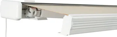 Produktbild von SOLUNA Kassettenmarkise Exquisit 3x2,5 Stoff Dessin 320930 Gestell RAL 9010 reinweiß Anrtrieb links ink. Motor und Wands