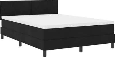 Produktbild von vidaXL Boxspringbett mit Matratze Schwarz 140 x 200 cm Stoff