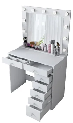 Produktbild von Cocchiara - Frisierkommode, 90x45x153h cm Weiß, Spiegel Inklusive