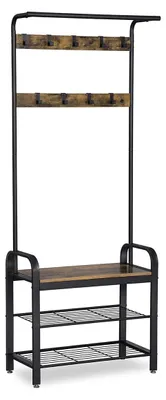 Obrázok produktu pre Vintage šatníková skriňa s kovovými háčikmi – stojan na oblečenie – 72 x 183 x 33,7 cm
