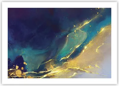 Produktbild von Poster - Poster ohne Rahmen - Gold Granate Abstraktion - 70x50 cm - Wand Bild - Wanddeko - Wandbilder - Kunstposter - Wandposter - Bilder - Kunstdruck - Wanddekoration - Wandbild - P2XAA70x50-4753