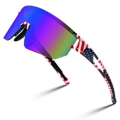 Zdjęcie produktu dla Okulary sportowe przeciwsłoneczne lustrzane do biegania rowerze dla mężczyz