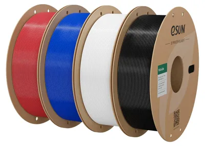 Produktbild von eSUN PLA Filament 1.75mm, Feuerrot+Blau+Kaltes Weiß+Schwarz,4KG