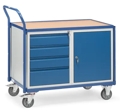 Produktbild von fetra 2635, Sperrholz, Stahl, Transportwagen, Blau, 300 kg, 4 Rad/Räder, 12,5 cm
