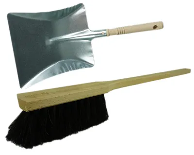 Produktbild von Novaliv Kehrgarnitur mit Handfeger Langer Stiel I 60 cm I Rosshaar I Kehrschaufel Set Kehrset Handkehrset
