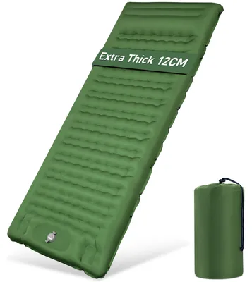 Image de Matelas de sol auto-gonflant, 12 cm, matelas pneumatique épais, auto-gonflant avec pompe à pied