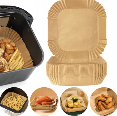 Obrázek produktu pro MODFU pečicí papír 20 cm čtvercový, 100 ks, nepřilnavý, vhodný pro zdravé pečení a použití v Airfryeru