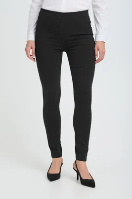 Produktbild von OXMO OXKeily Damen Jeggings Treggings Hose Stoffhose mit Gummizug Eingrifftaschen Label-Details leicht elastisch Slim fit